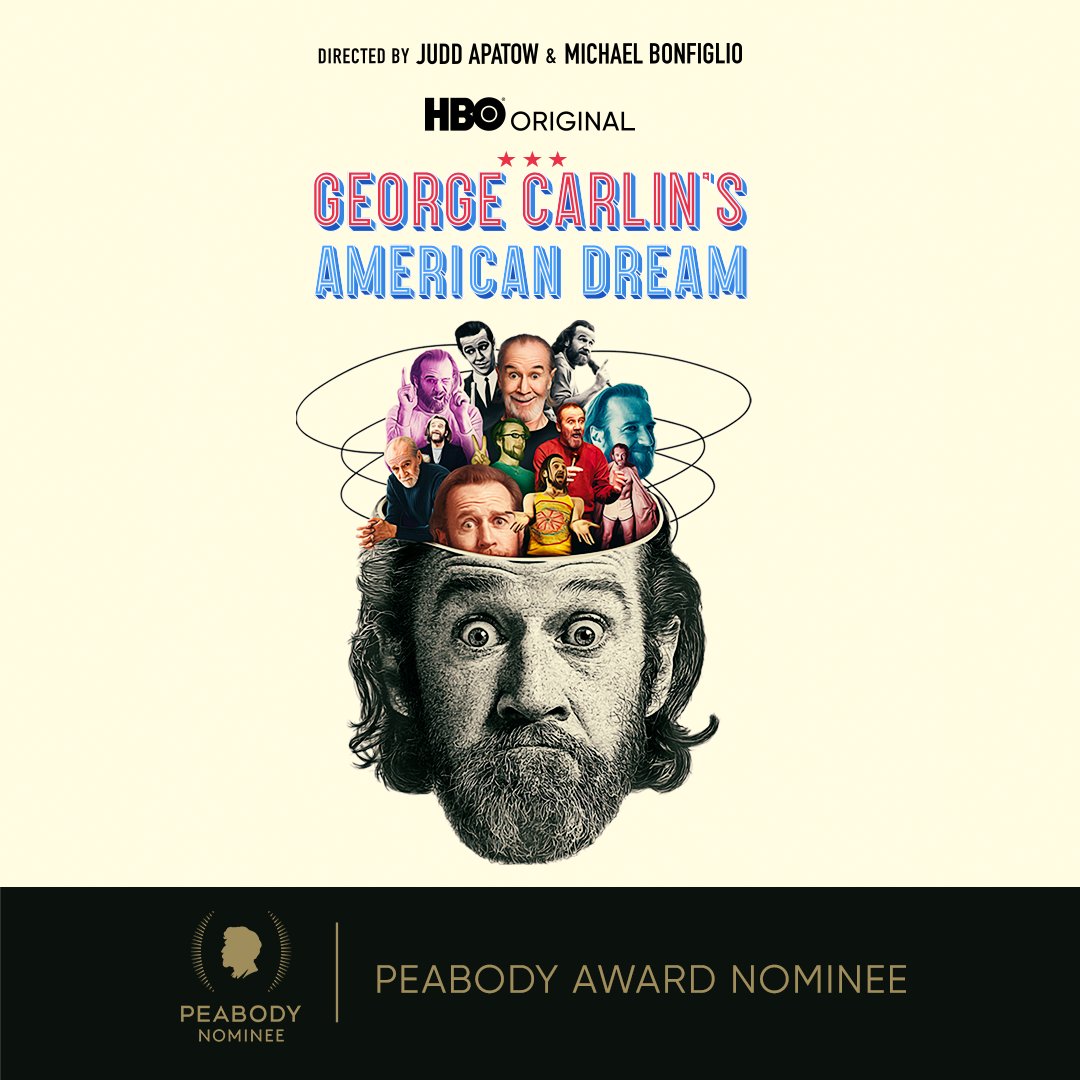 Congratulations to @PeabodyAwards nominee, George Carlin’s American Dream! The @HBO original documentary from @JuddApatow & @MBonfiglio2000 is streaming now on @HBOMax. #GeorgeCarlinHBO #StoriesThatMatter #Peabody83