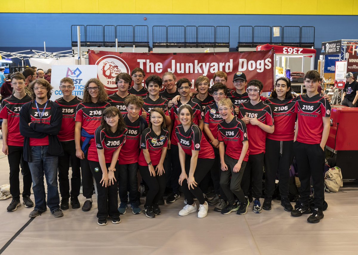 GHS_SDeLoach's tweet photo. After a lot of hard work and a lot of hours invested, the Junkyard Dogs, team 2106, have made it to FIRST World Championship! We are so excited to get to represent @glndschools Goochland High School and @FIRSTChesapeake next week! https://t.co/UyawsQsysu