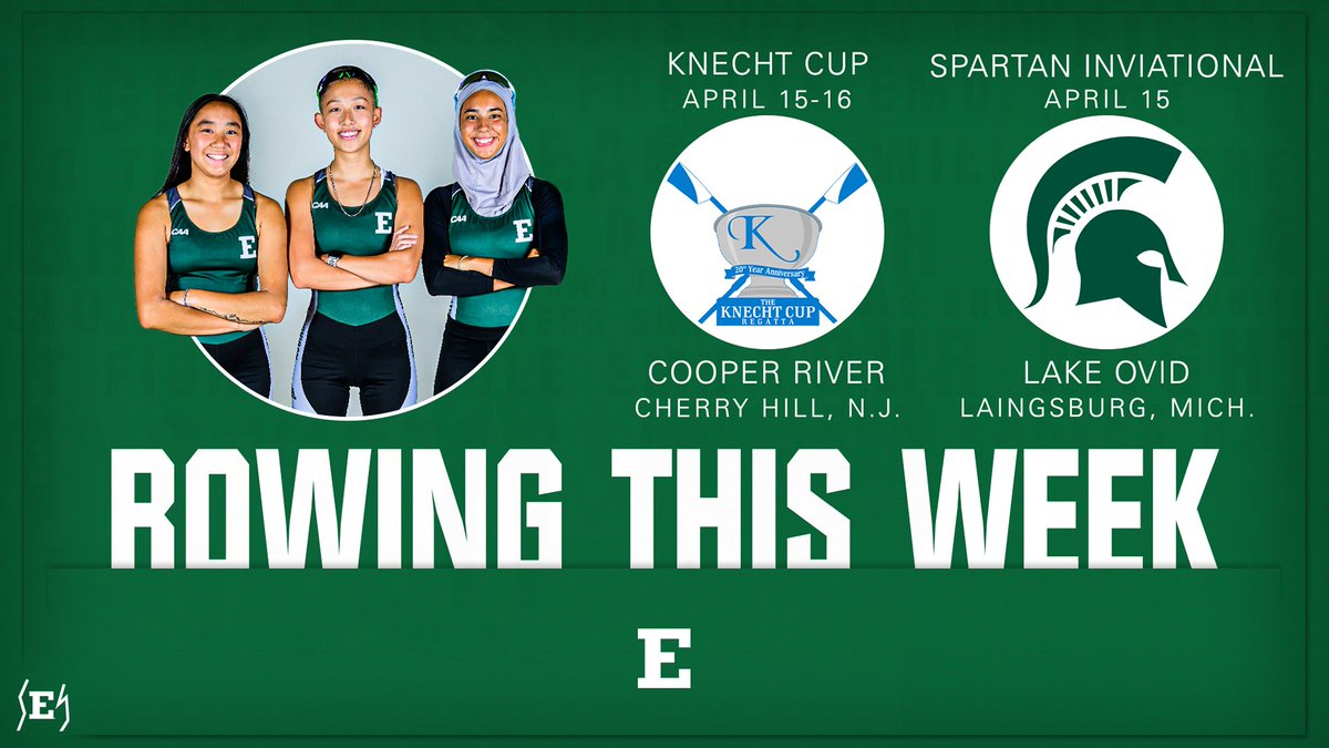 EMURowing's tweet photo. 𝗚𝗘𝗧 𝗛𝗬𝗣𝗘𝗗  🔜 𝙄𝙏𝙎 𝙍𝘼𝘾𝙀 𝙒𝙀𝙀𝙆

Two events on the docket for the  🦅  this weekend‼️ Click the link below to read and watch a preview of our upcoming races ⤵️

📰https://t.co/7PTVML9zoj

#EMUEagles | #HoldTheRope https://t.co/qw5MzOiB4G