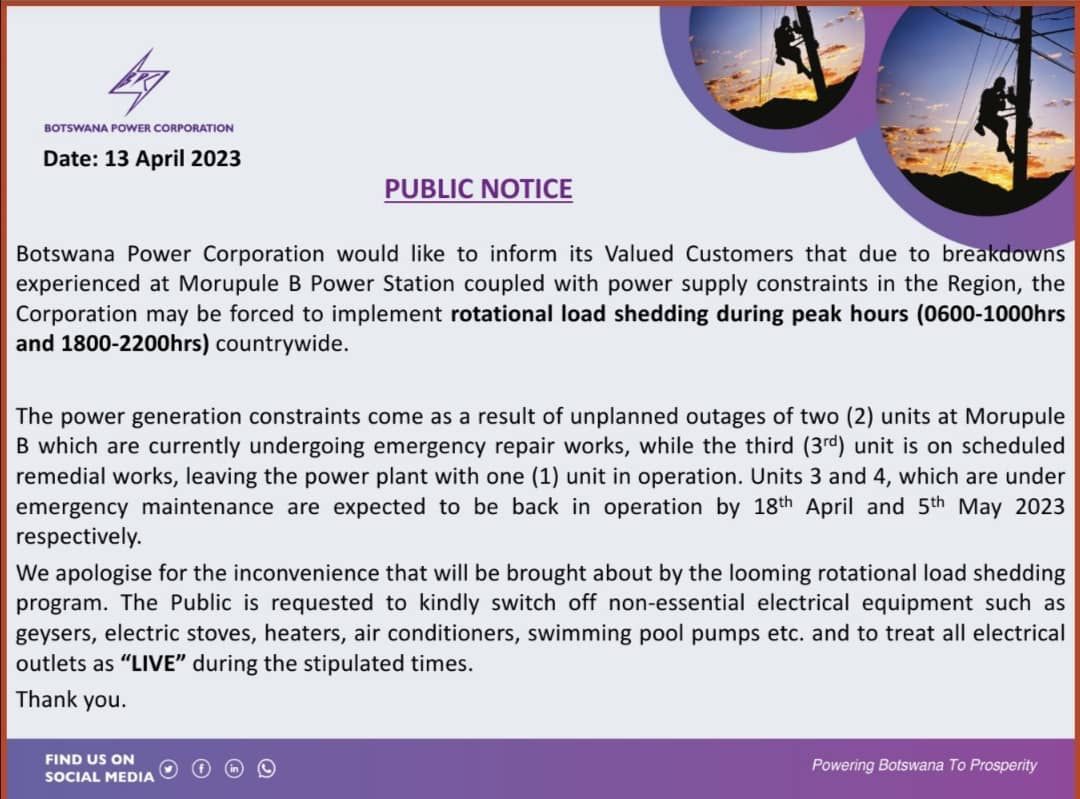 HermanGeorge3's tweet photo. I think in Botswana we're now going to experience what our neighbouring countries are going through in terms of power outages/blackouts. https://t.co/PqfqNRpSQt