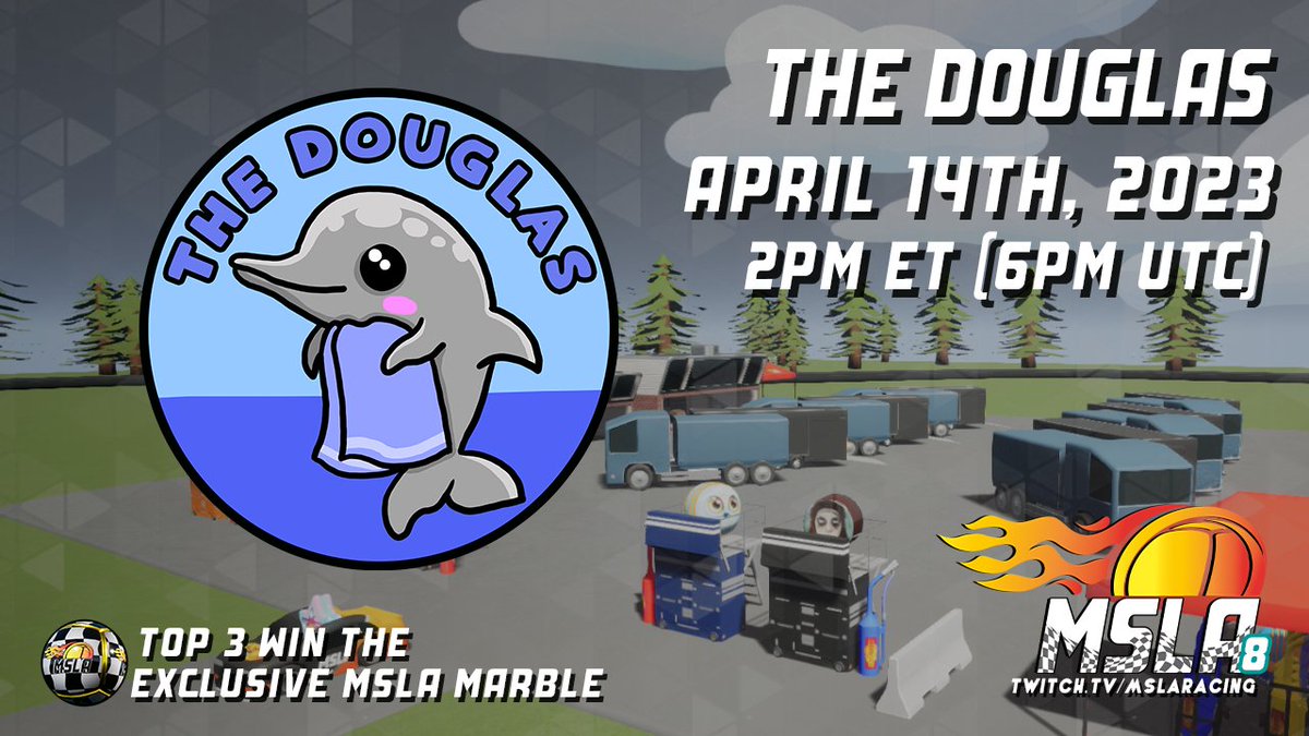 MSLARacing's tweet photo. 2 races left in the season... National Dolphin Day, The number 42... What does this all mean?
The Douglas will be taking place Friday April 14th, 2023 at 2pm ET!
Don't forget to bring your towel!
https://t.co/C9ng4h4qbm
#MSLA #MarblesOnStream #NationalDolphinDay #Number42 #Towel #DouglasAdams