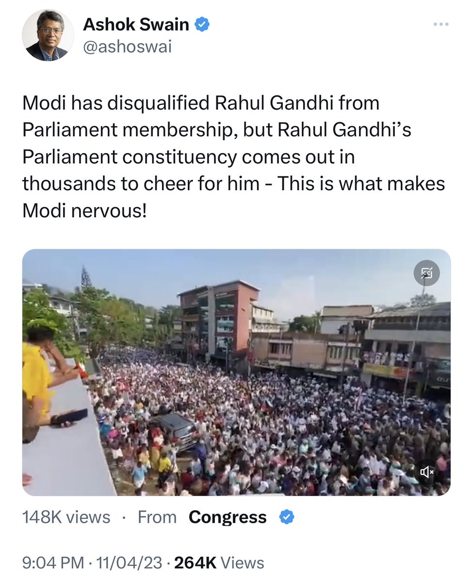 KanchanGupta's tweet image. This @ashoswai is a ‘professor’ at @UU_University in Sweden.
Every day he intentionally spreads malicious disinformation and #FakeNews
He knows Rahul Gandhi has been disqualified, like others before him, because of a court order. But he says ‘Modi disqualified Rahul’.
#Sweden