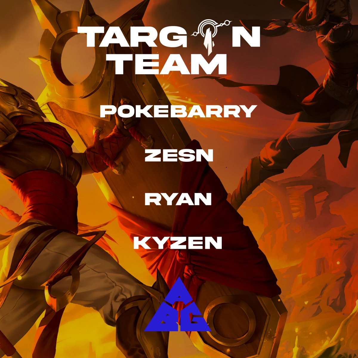 AlwaysBeGaminGG's tweet photo. Ready to climb higher is ABG Targon! They return to @AegisEsportsLoR looking to show the opposition that their courage will never fade!

GLHF @pokebarry3, ZesN, @RyanLor, and @VNKyzen!!

#AlwaysBeGaming https://t.co/YDKd7C57Q5