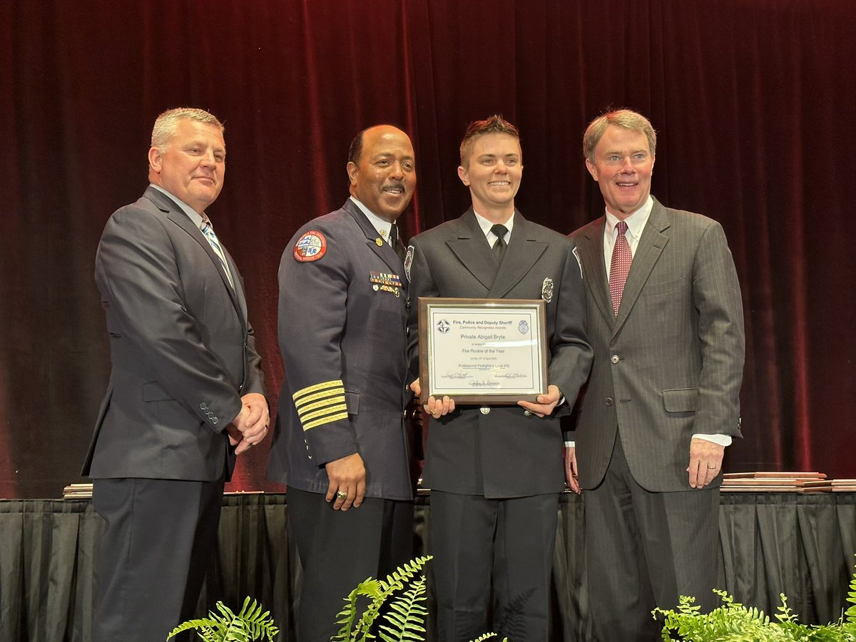 IFD_NEWS's tweet photo. Big Congratulations to Private Abigail Bryte for her selection as the #IFD Rookie Firefighter of the Year @citizensenergy 55th Annual #FPDS Awards #CitizensIndyHeroes 👏🔥🚒 https://t.co/09JRW5DLDM