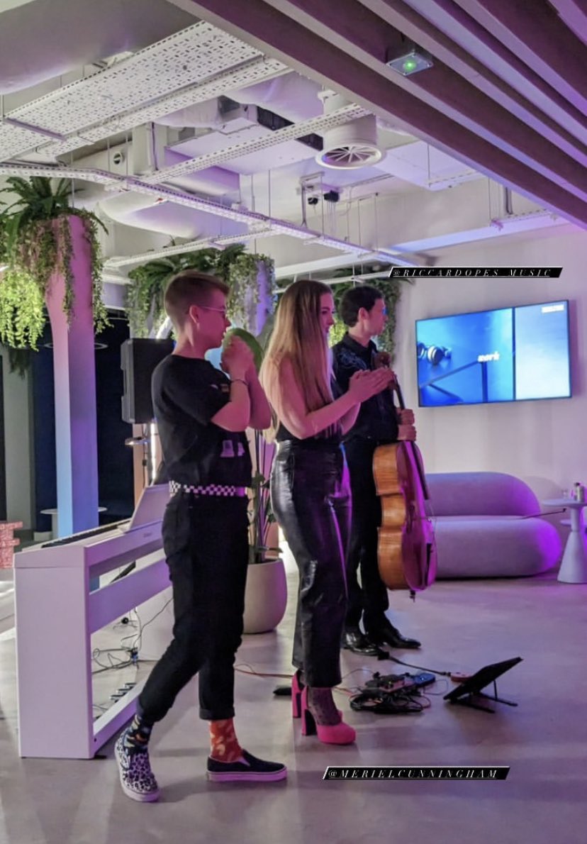 Great fun yesterday for a Tech+Talk hosted by the fabulous <a href="/SurrealDB/">SurrealDB</a> team in London. Thank you <a href="/LizzieJHolmes/">Lizzie Holmes</a> for inviting us 🙏 what a treat sharing music with @sampianistimproviser and @merielcunningham! 🎶

#music #tech #technology #musica #picoftheday #pictures #cellolove