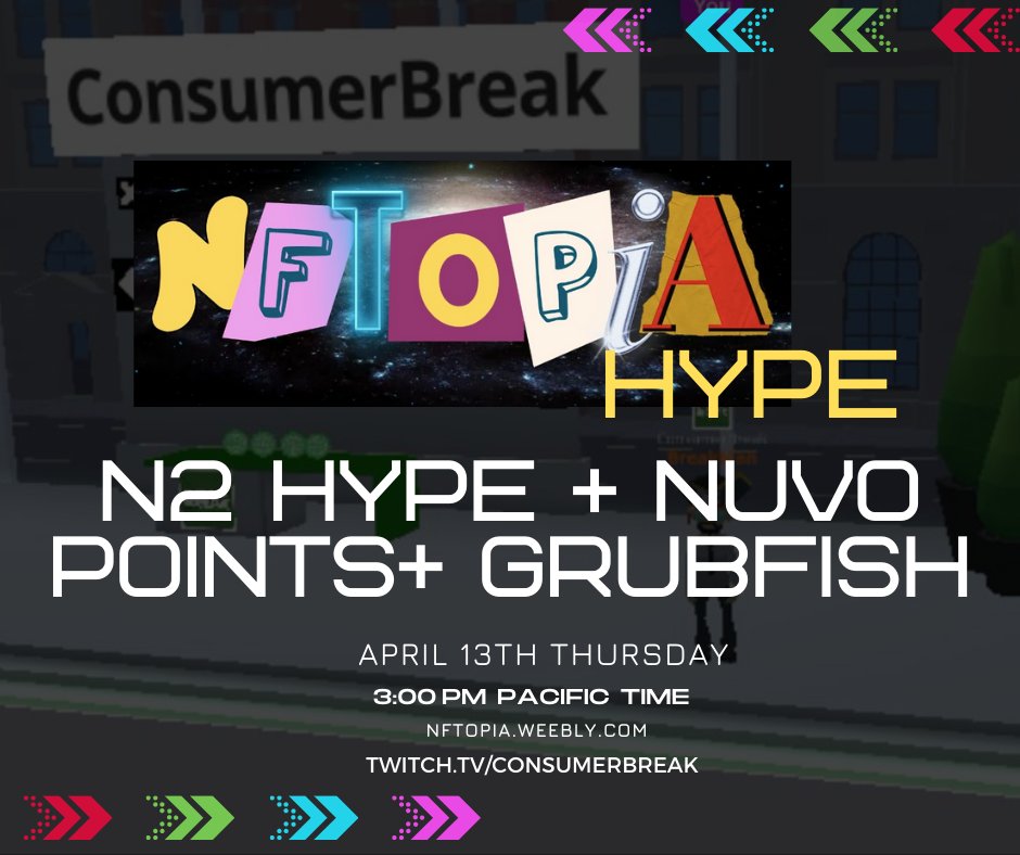 binxtv's tweet image. Join the NFTOPIA HYPE event once again!Let's hang out at the fishing pond and play Grubfish! Plus, Binx NFT packs and other prizes will be given away. Additionally,get a first look at Binx's collab NFT and achievement badge!
#nftopia2023 #nftopia
twitch.tv/consumerbreak