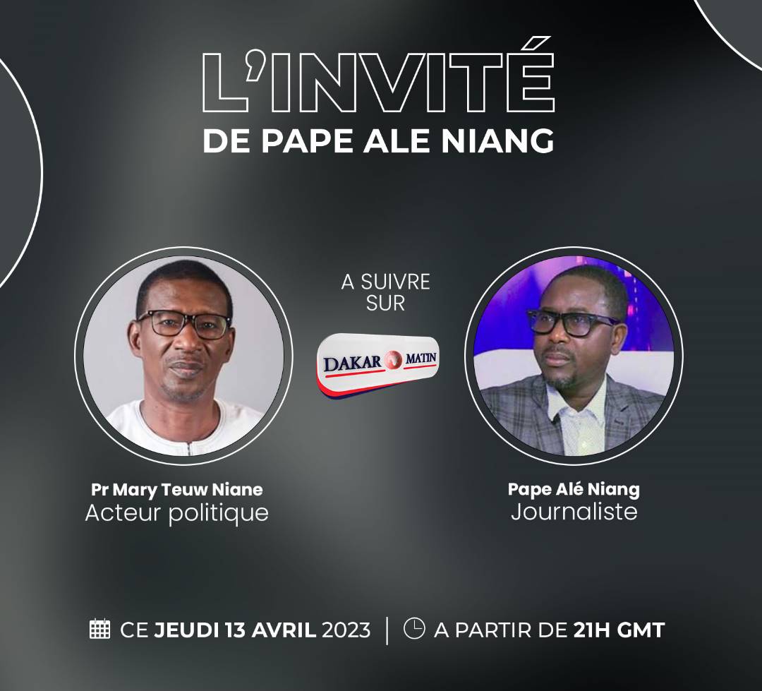papealeniang's tweet photo. Rv 21h avec Pr Mary Teuw Niane sur votre chaîne YouTube dakarmatin. https://t.co/fmC2rosI27