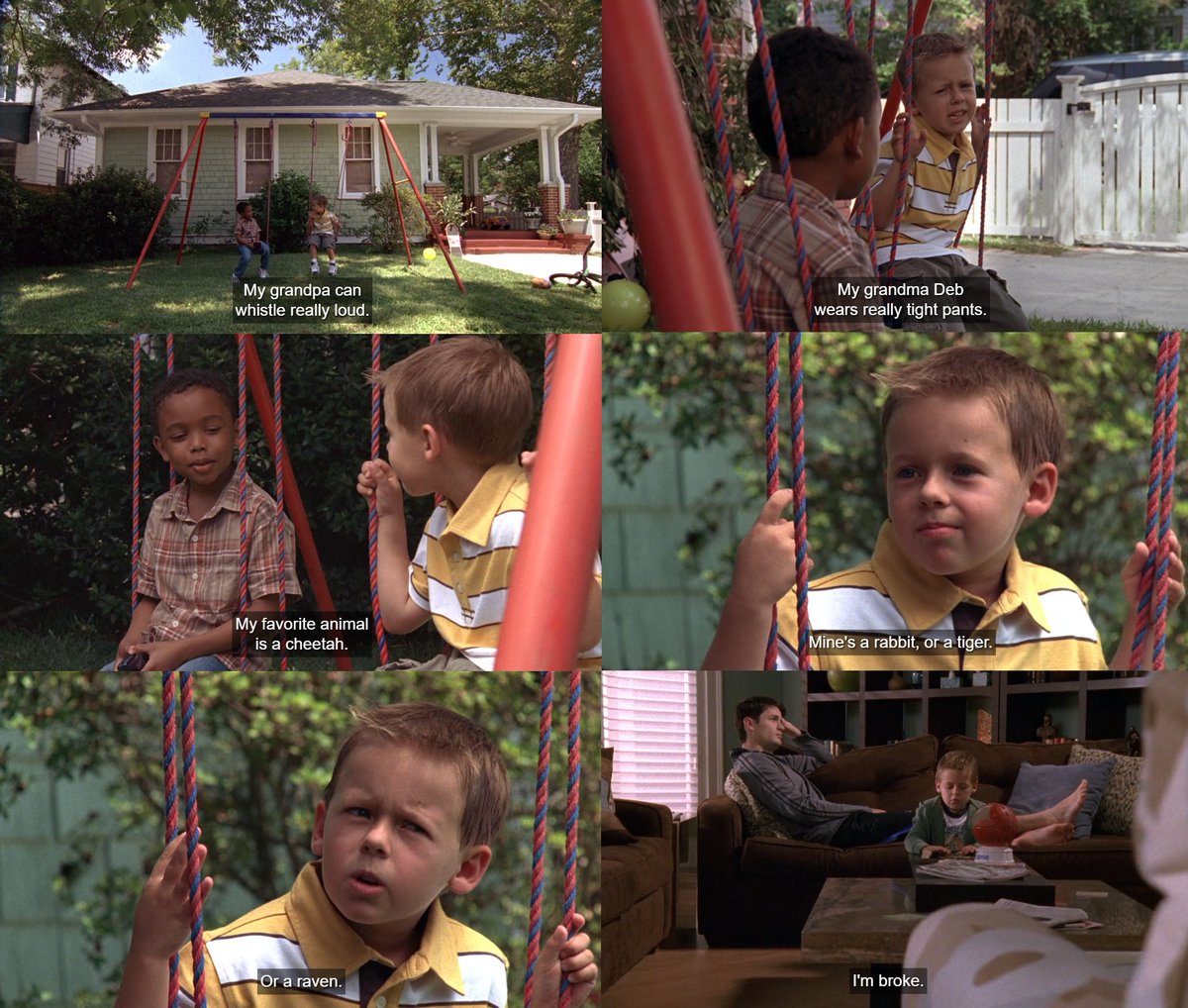pacepeterlawyer's tweet photo. Favorite moments from 6x03-6x09
Jamie: I'm broke.
Nathan: You're 5. you're supposed to be broke. 😆❤
-
Lucas: What was your best memory of Dan?
Nathan: I don't know. The day he went to prison. 😆😆
#onetreehill #jamiescott #nathanscott https://t.co/bIdv93psYr