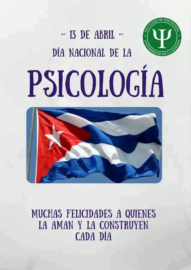 🎊Muchas Felicidades para profesores, estudiantes, egresados de la especialidad de Psicología . Admiramos con orgullo a todos aquellos que aman y construyen cada día la Psicología cubana 🇨🇺 
<a href="/CubaMined/">MINED</a> 
<a href="/dpesanct/">DGEsanct-Spiritus</a>
<a href="/EmbacubaCol/">Embajada de Cuba en Colombia</a>