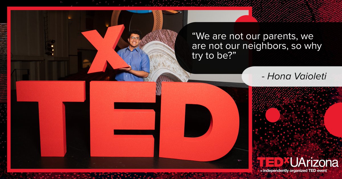 uarizona's tweet photo. What does life look like for those who are connected to multiple cultures, and how can they learn to thrive in the in-between? Hona Vaioleti shares his own experience and the answer he believes he has found. https://t.co/XlFMXNqBzx #TEDxUArizona #TEDx #TheMessyMiddle https://t.co/jGjJC7L3Gt