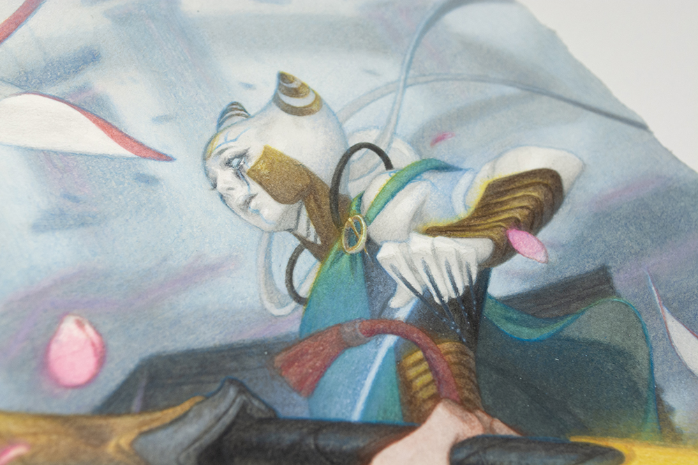 my_name_is_tran's tweet photo. A closer look at the "Cut Short" original painting.  Prints available for a limited time at https://t.co/6p2WpvaIeN. #MTGMOM https://t.co/PRumRXm3ta