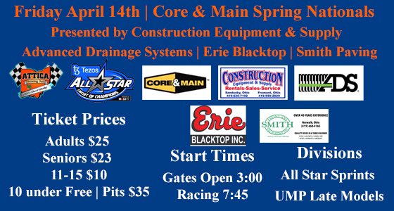 atticaracewyprk's tweet photo. Track Reminders: 
•No stadium seats
•Marking seats -dates are listed 
•Do not tape to the benches directly use blanket or plastic 
•Credit cards at main ticket office only 
•Concession stands cash only 
•Coolers 14” or smaller 
•No glass/alcohol 
•No smoking in stands https://t.co/XJzj6qXR5G