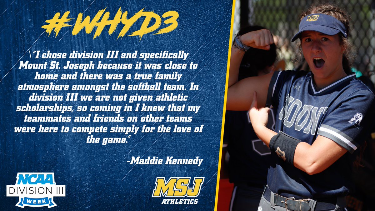 For Maddie Kennedy competing for the love of the game @MountStJosephU is her #WhyD3 

#TheHeartofD3
#DEFENDtheMOUNT