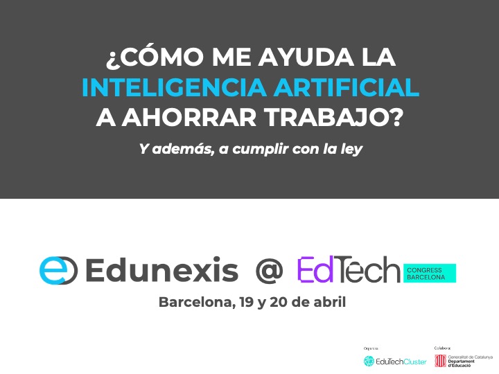 edunexis's tweet photo. Si quieres saber más sobre cómo utilizar la #inteligenciaartificial para ahorrarte trabajo (y cumplir con la ley), ven a vernos el 19 y 20 de abril en el EdTechCongress de Barcelona, organizado por el @EdutechCluster. ¡Te esperamos!

#docentes #ia #edtech #edtechcongressbcn https://t.co/ZCTTUeGMuS