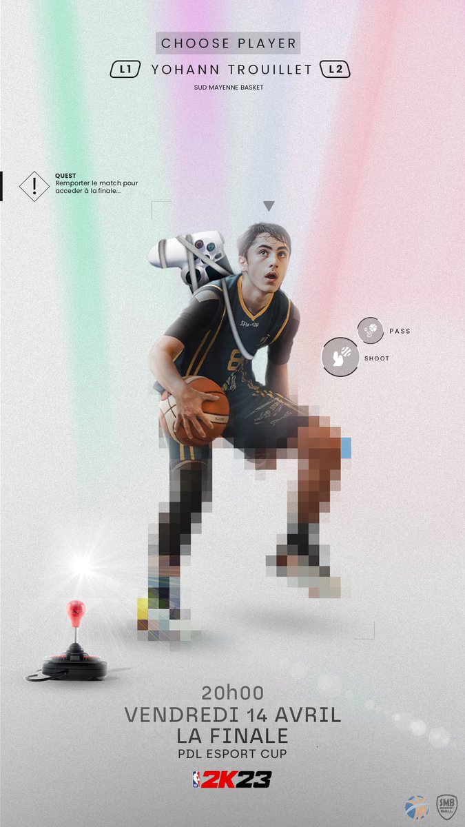 TrouilletSteven's tweet photo. Le Sud Mayenne Basket sera présent à la PDL ESPORT CUP de la ligue des Pays de la Loire 🏀 ! Yohann seul représentant Mayennais va tenter de se qualifier pour la finale du tournoi 2k23 🎮@vsaulnier53200 @COMITEBASKET53 @bleumayenne @OuestFrance53 @BasketSud  @FFBBesports https://t.co/aCUYEQLa71