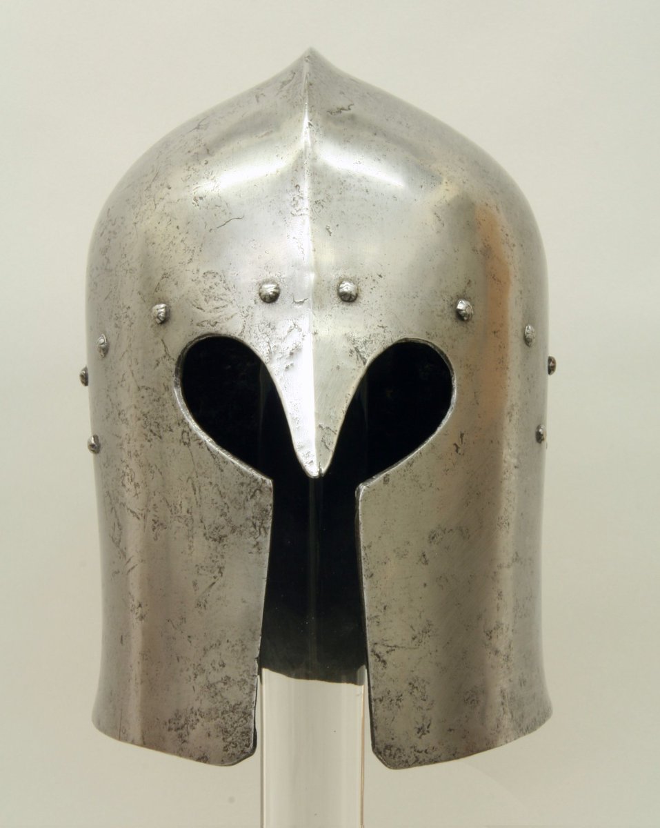 TheArmour's tweet photo. A classically styled #Barbute attributedto Pietro da Castello
Height: 10.25in/26cm
Width: 7.5in/19.1cm
Depth: 10in/25.4cm
Weight: 4.9lbs/2211g
#Brescia #Italy c1470-1480 housed at the @metmuseum
#armor #helmet #medieval #middleages #renaissance #themet #metmuseum #art #history https://t.co/SUUhUdy0eC