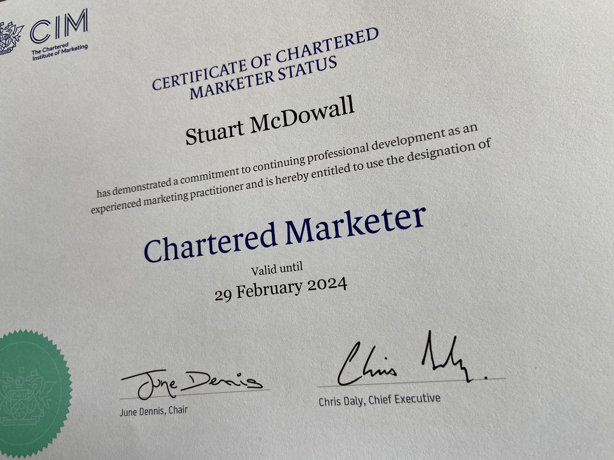 An extra day this #cpd year as a #CharteredMarketer with @cim_marketing