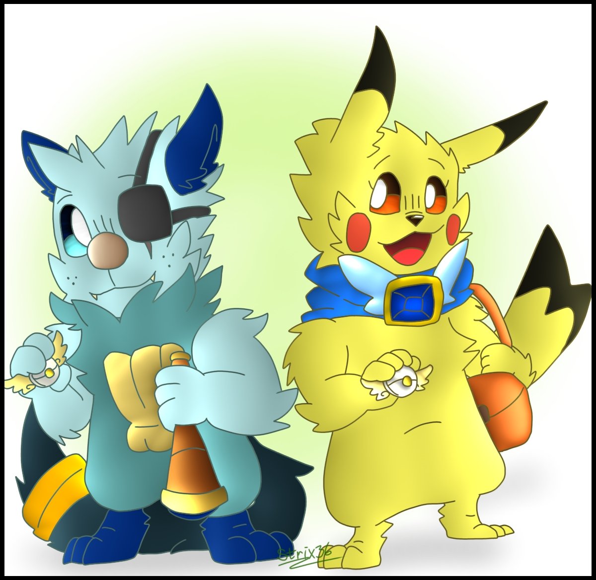 36_strix's tweet photo. "Team Mystica"
Zakia the Oshawott and Mimi the Pikachu were on Explorer Mission!
#pokemonmysterydungeon #oshawott #Pikachu #Explorerteam #myartstyle https://t.co/DcLZe4ZIgk