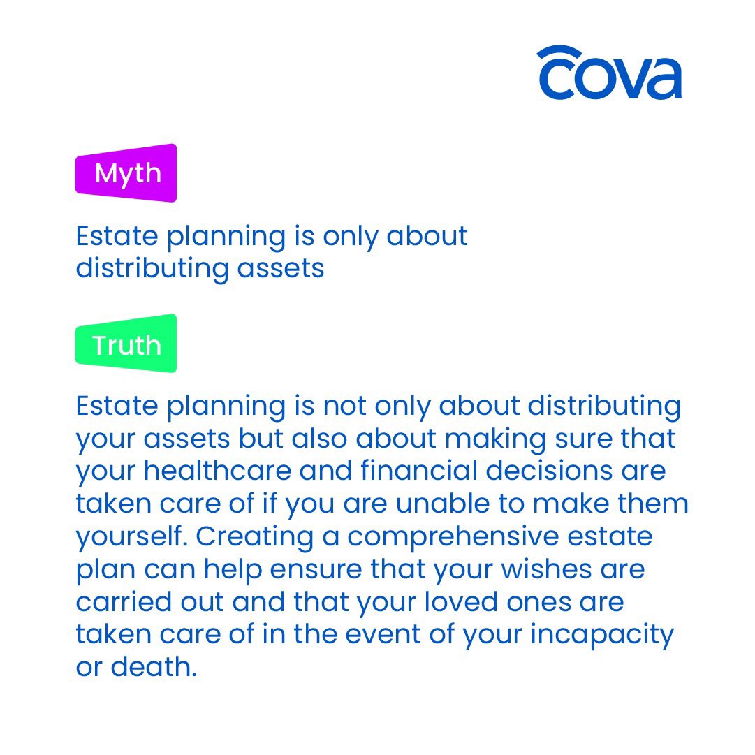 Don't get carried away by the myths out there. 

Estate planning is for everyone that has a figure to their name; move over to the planning side of things. 

#estateplanning #portfoliomanagement #wealthmanagement