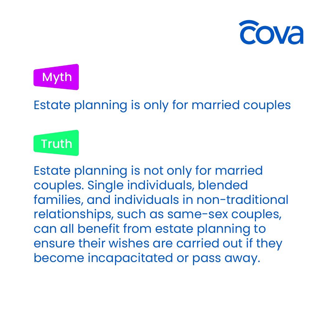 get_cova's tweet photo. Don't get carried away by the myths out there. 

Estate planning is for everyone that has a figure to their name; move over to the planning side of things. 

#estateplanning #portfoliomanagement #wealthmanagement https://t.co/HWWBBbwvX8