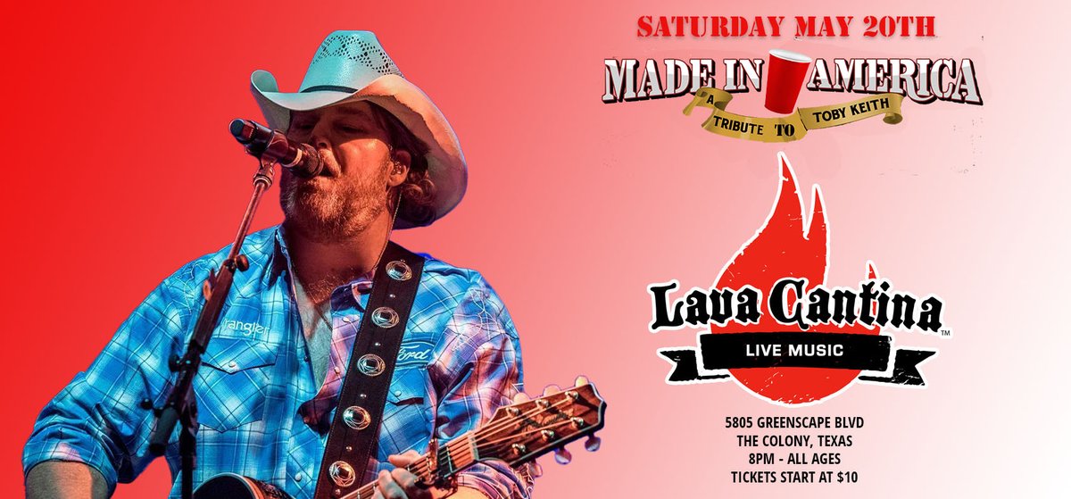tktributeband's tweet photo. ⚠️ATTENTION DALLAS TEXAS - ON SALE ALERT! ⚠️

On Sale Now - Made In America - A Tribute To Toby Keith LIVE at @lavacantinatc , Saturday May 20 2023! 

Tickets are $10 and available now at https://t.co/8NWn5hWsmF

Come #proceedtoparty with us in the BIG D! https://t.co/I6zbFIH2Vj