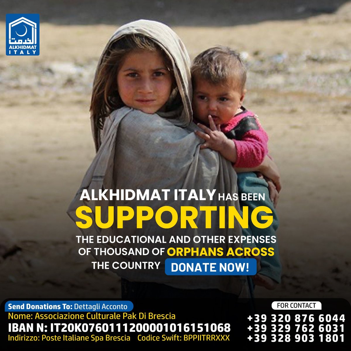 AlkhidmatItaly's tweet photo. Join us in supporting the victims of the Turkey earthquake. Your donation can make a difference.
+39 320 876 6044
+39 329 762 6031
+39 328 903 1801
#TurkeyEarthquake #AidAppeal #HelpTurkey #EarthquakeRelief https://t.co/l7VA0hcysz