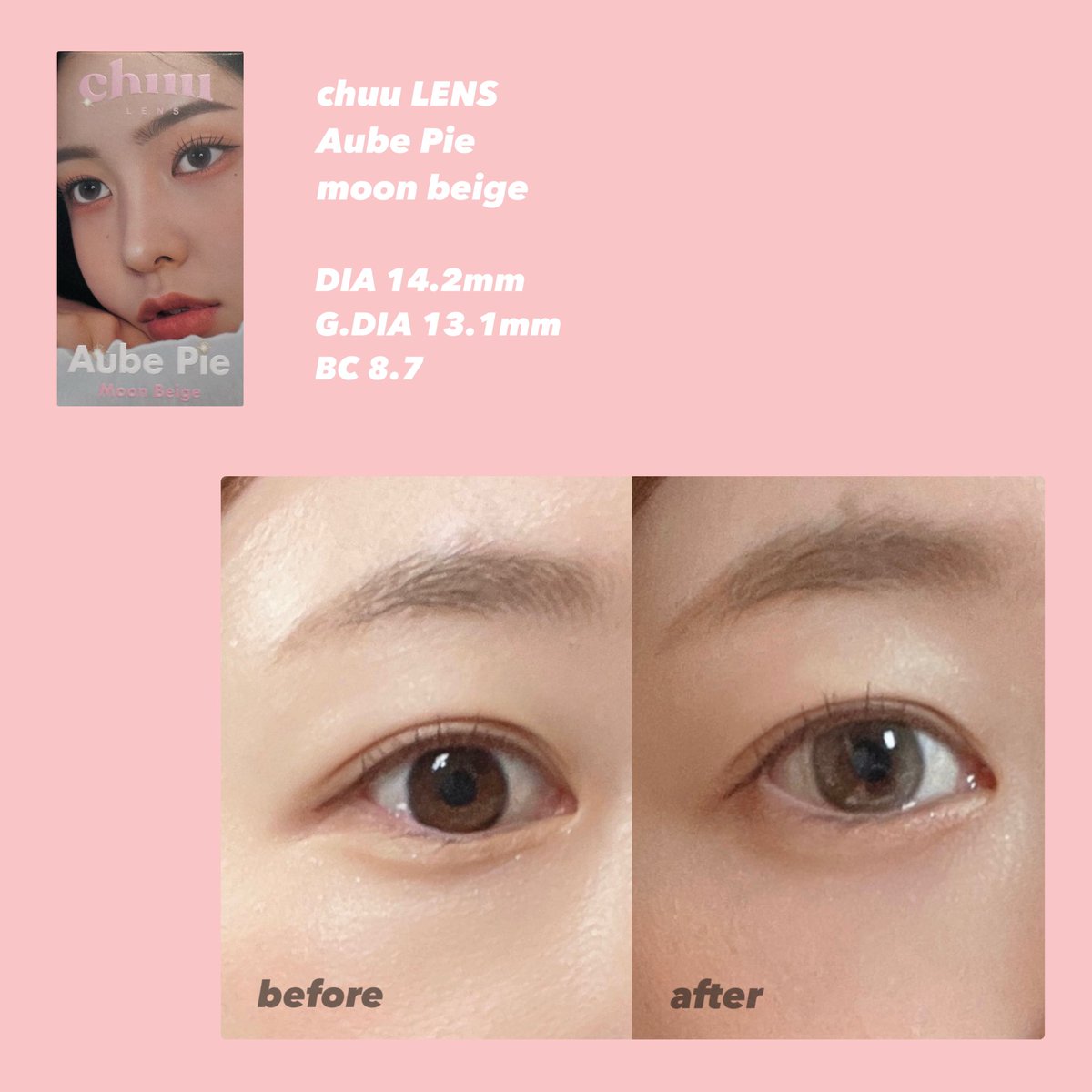 a___nn1f4's tweet photo. 🔖chuu LENS @chuulens_JP 
▼ #AubePie ( #MoonBeige )
元々瞳の色が���い茶色なのでふんわり可愛い印象に🩰🧴着け心地も見た目も自然に仕上がるのでナチュラル盛れしたい方おすすめです〜〜♡
#chuulens #チューレンズ #カラコン #韓国カラコン #pr https://t.co/Ppv1BYngtr