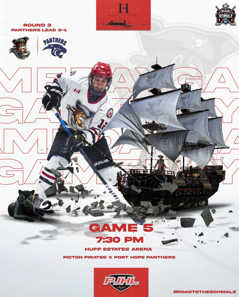 PictonPirates's tweet photo. GAME DAY! With our backs against the wall, it's time to burn the boats. One game, one period, one shift at a time...everyone loves a comeback story.

📆 Apr. 13, 2023
🏟️ Huff Estates Arena
🆚 @PHPanthersPJHL
⏰ 7:30pm

Port Hope leads the series 3-1.

Design by @devinmorrison97. https://t.co/0lkVLtnh3p