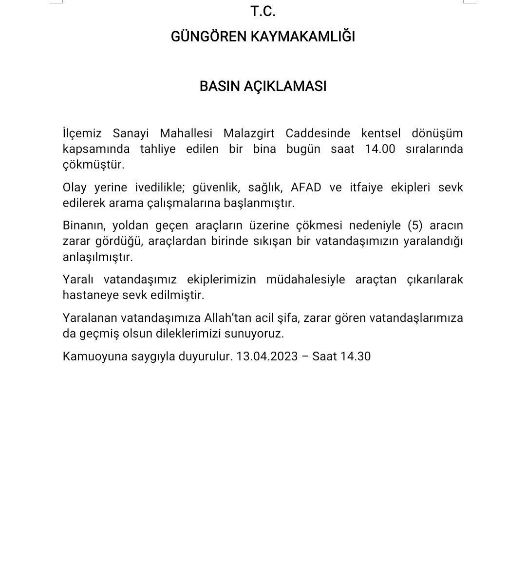GüngörenKaymakamlığı (@gungorenkym) on Twitter photo İlçemiz Sanayi Mahallesi'nde yaşanan olay ile ilgili basın açıklamamız. <a href="/TC_istanbul/">TC İstanbul Valiliği</a> <a href="/AliYerlikaya/">Ali Yerlikaya</a> İlçemiz Sanayi Mahallesi'nde yaşanan olay ile ilgili basın açıklamamız. <a href="/TC_istanbul/">TC İstanbul Valiliği</a> <a href="/AliYerlikaya/">Ali Yerlikaya</a>