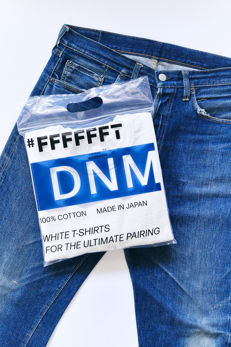 TAKUYA72ME's tweet photo. WHITE T-SHIRT FOR THE ULTIMATE PAIRING
#FFFFFFT_DNM , BEST FOR DENIM

7周年を迎えた白T専門店 #FFFFFFT
満を持して初のオリジナルをリリース

偏愛と経験を詰め込んだ究極の一枚は「デニムのための白Tシャツ」

白T好きも、デニム好きも、ご期待下さい。

#白T専門店 #白シャツ専門店 #白T https://t.co/68JmGQxZ6O