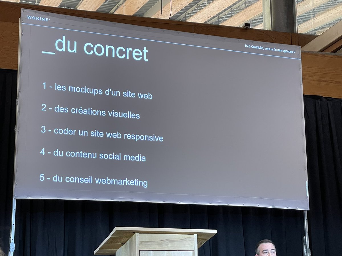 camillejourdain's tweet photo. IA et créativité, vers la fin des agences ?
Une conférence très attendue de @NicolasQuilliet, CEO de l’agence @wokine.
L’arrivée de ChatGPT signe la fin des agences de comm / digitale / créative ?
Spoil : Non.
Notez que cette conférence est réalisée grâce aux IA… 
#CEOD #Lille https://t.co/L7XsaPh5iK