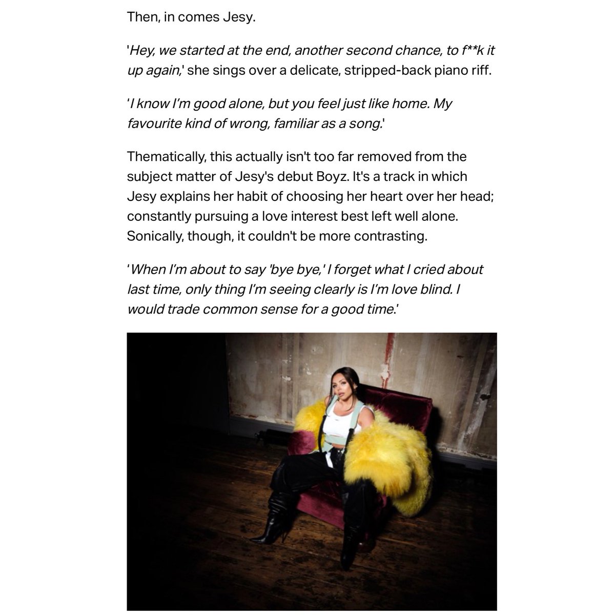 Jesy Nelson Presave ‘Bad Thing’ on Twitter "Positive review of ‘Bad