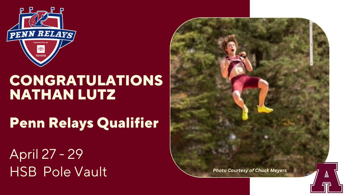 altoonatrack's tweet photo. Excited to see Nathan Lutz compete at this year's Penn Relays! #AltoonaProud @altoonastrength @AltoonaAthletic @AASDSuper https://t.co/Ovi5sojER4