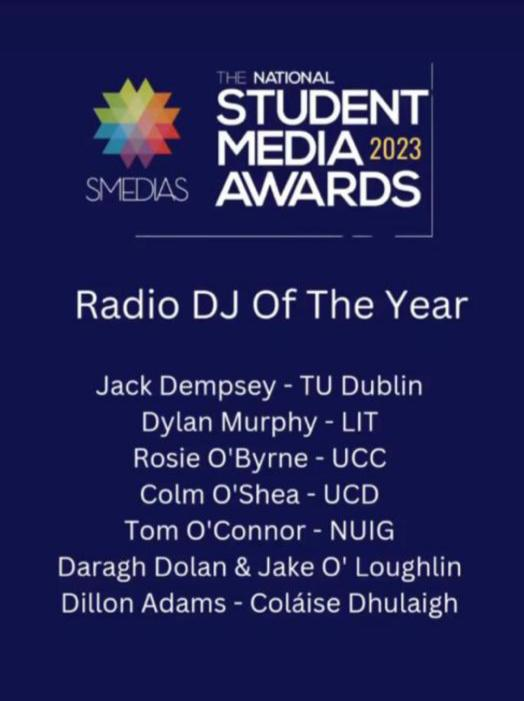 Darrin_A's tweet photo. Well done Dillon on making the Smedias Shortlist @ColDhulaigh @nearfm https://t.co/rsKHui5voj
