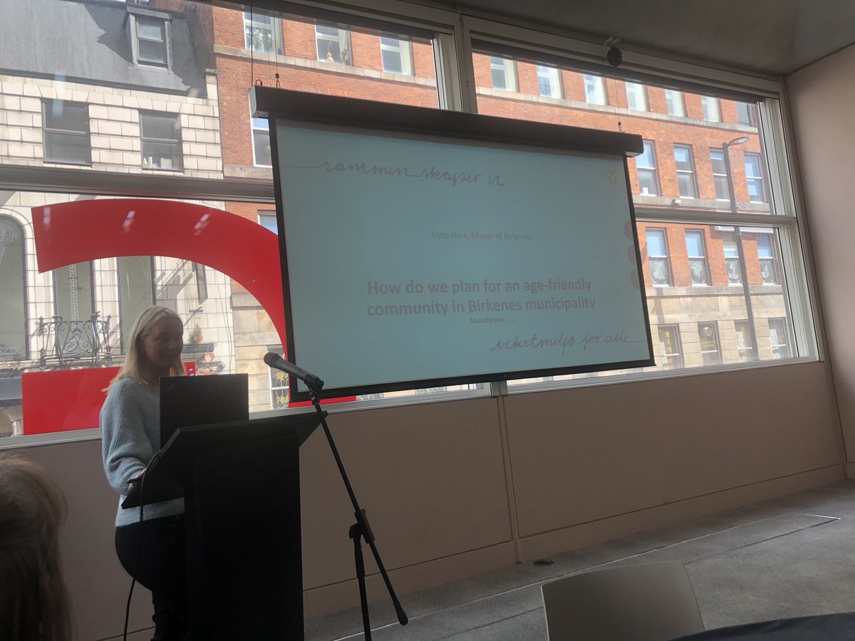 MCC_AFMTeam's tweet photo. Interesting to hear from #Birkenes (not Birkenstock) a small city in #Adger Norway 🇳🇴 about practical challenges & opportunities #AgeFriendly #AgeInPlace very similar experiences with #Manchester neighbourhoods & communities @GMAgeingHub @www_ks_no https://t.co/WRFD1GwfHV