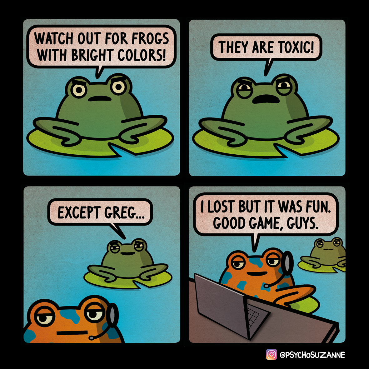 SuzannePsycho's tweet photo. Good Frog Greg https://t.co/OA9fVn9By5