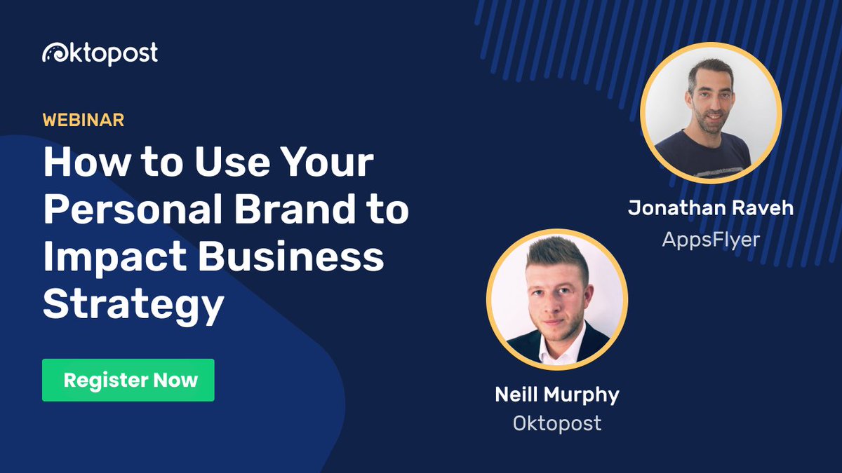 Unlock the power of personal branding to drive business strategy! 

Join <a href="/Appsflyer/">AppsFlyer</a> and <a href="/Oktopost/">Oktopost</a> for an impactful webinar on leveraging your personal brand on Thursday 27th April.

okt.to/WjEGAl
#PersonalBrand #BusinessStrategy