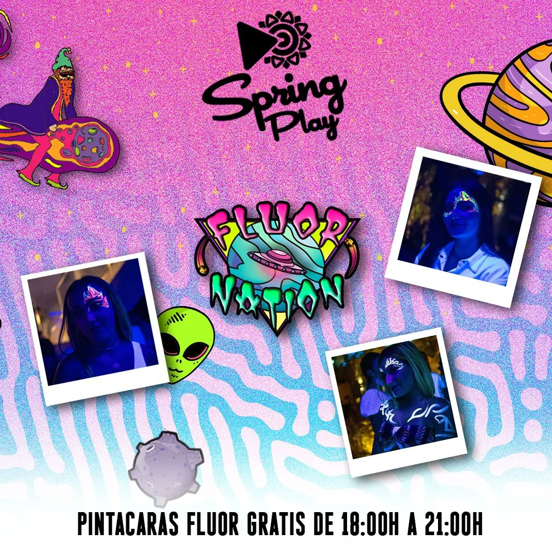 DisplayHLV's tweet photo. Este año subimos el nivel!! 

Ampliamos las actividades de Spring Play Fest con FLUOR NATION x @pintatek. Pintacaras flúor GRATIS de 18h a 21h 💫

Contando los días para el mejor festival alternativo de la primavera onubense. Nos vemos el día 22 en Gibraleón!! 😎 https://t.co/dRMlz7uawi