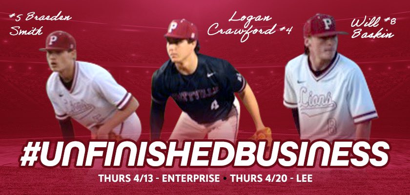 PrattvilleBB's tweet photo. The Varsity Lions hit the road for two more versus Enterprise on Friday, then back to Roger Lambert for their final home series next week.

We have seen Walk off winners, No Hitters...whats next?! ...Come see these boys play!! https://t.co/cyqAc0wiJw