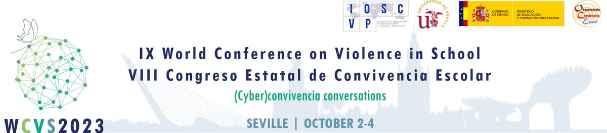 Last days‼️📣 Until tomorrow, 14 April, you can register for #WCVS2023 with reduced fee 💳 Take this opportunity to join this international event on #schoolviolence! 🤓🎒

ℹ️👉🏻gestioneventos.us.es/wcvs2023/inscr…