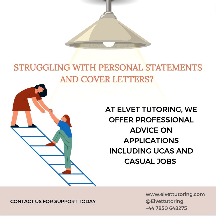 ElvetTutoring's tweet photo. Need help with personal statements and cover letters?

We offer professional support ranging from Oxbridge applications to casual roles.

Contact us for more information

#applications #help #personalstatement #jobs #work #education #employment #learning #tutoring #elvettutoring https://t.co/AlgJZVQBxG