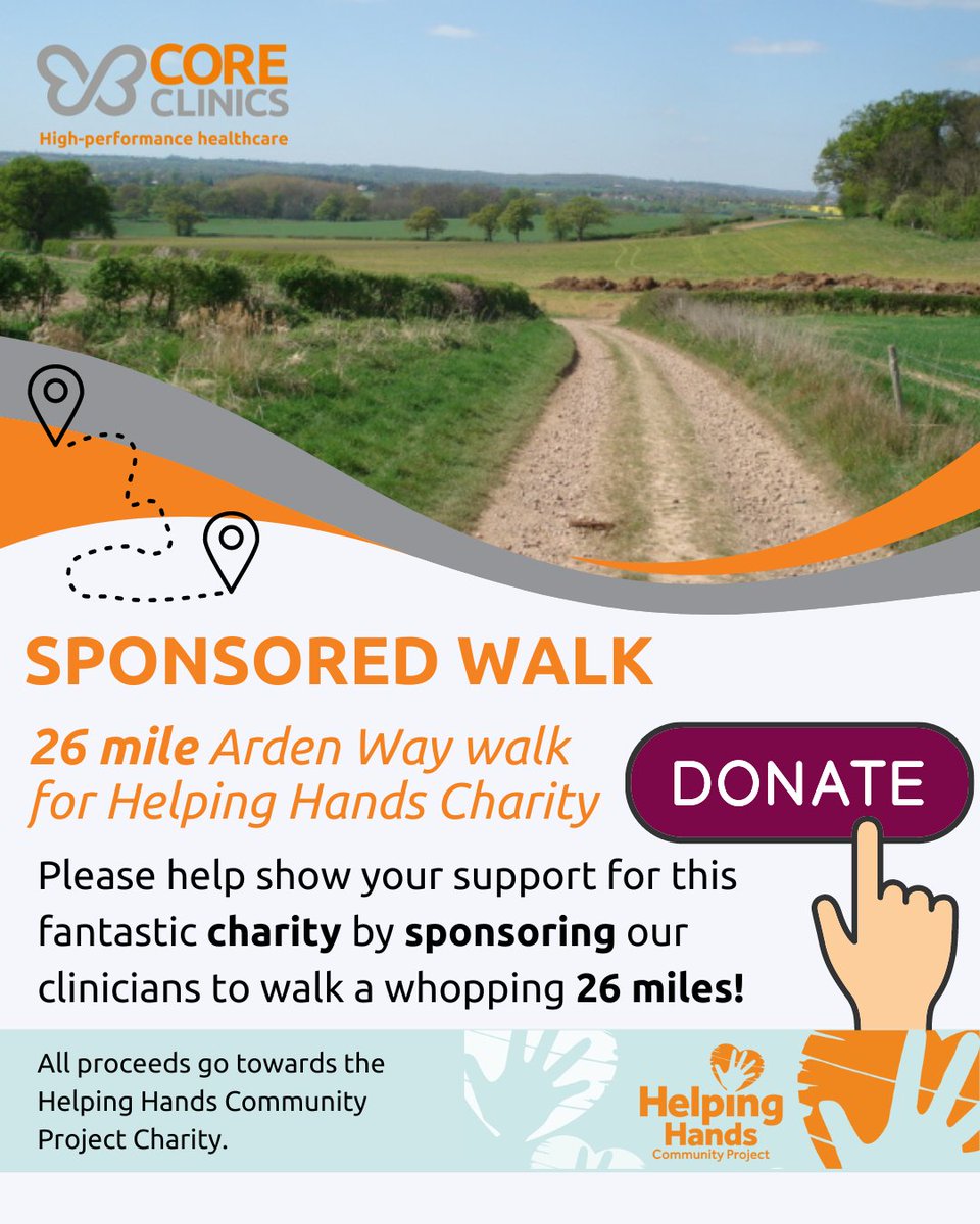 Our clinicians will be taking part in a sponsored charity walk to raise funds for the wonderful Helping Hands charity!🚶‍♀️Any donation big or small greatly appreciated🙏 gofund.me/f2a150ba