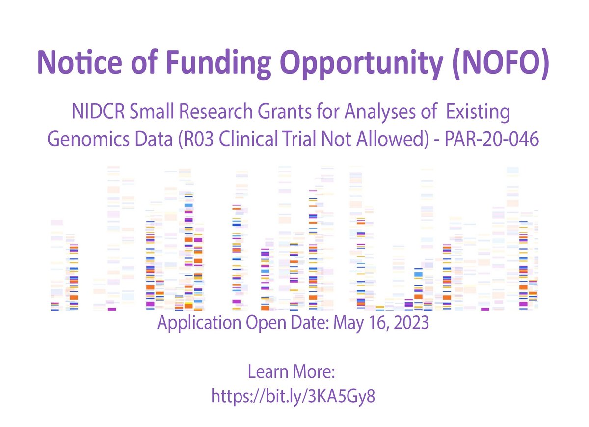 NIH_CommonFund's tweet photo. Are you a #researcher interested in #BirthDefects or another area? Are you interested in using #KidsFirst or #CommonFund data in your work? NIDCR recently announced a small grant opportunity to support the analysis of existing genomics data. Learn more: https://t.co/Jq2H0Rm2io https://t.co/m133QCY5ne
