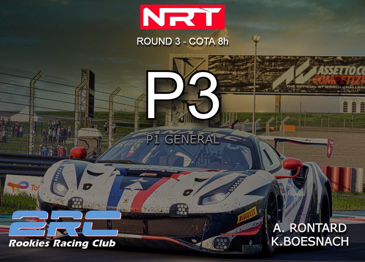 Elihaslobby's tweet photo. RACE RESULT🏁: P3 à COTA🇺🇸 
Et on reste P1 au général!!
RDV le 29/04 pour la dernière manche : 24h IMOLA 🇮🇹
#NRT #2RC https://t.co/GPkKuZOLxB