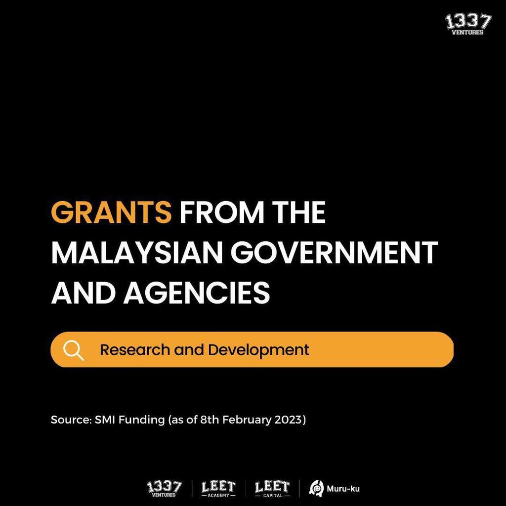 1337ventures's tweet photo. Check out this list of grants from the Malaysian government and agencies to help businesses in Malaysia. These are grants for Research and Development 👇🏼 

Source: SMI Funding (as of 8th February 2023)

#AlphaStartups #1337Ventures #PitchTuesday #Acceler… https://t.co/UrvPEQCppP https://t.co/Hbzsfo1sZK