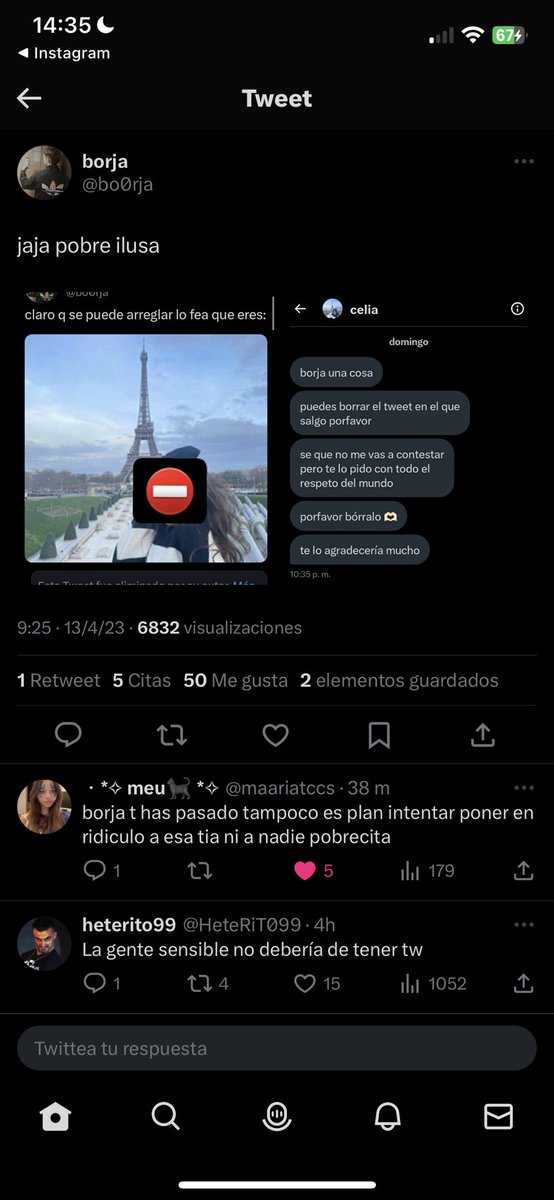 celiieeta's tweet photo. le tenia bloqueado y me han avisado unas personas de esto (antes le hablé para que borrara lo otro) y esq te juro que no le he hecho nada, enfin no entiendo nada, solo quiero llorar https://t.co/szAy8py9qg