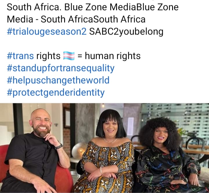 TriangleOrg's tweet photo. #trialougeseason2 SABC2youbelong
#trans rights π³οΈββ§οΈ = human rights
#standupfortransequality
#helpuschangetheworld
#protectgenderidentity https://t.co/kVsXXfthcc