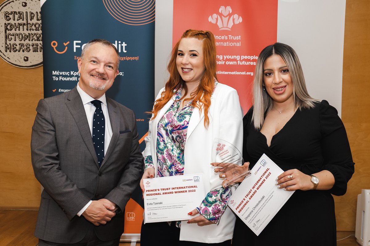 ukingreece's tweet photo. Last week Despina and Evita from #Crete were announced as the Regional Winners of The @PrincesTrustInt Global Award! 👏

The pair switched from being employees to entrepreneurs to employers in less than a year, founding their start-up digital marketing agency, #HashtagDigital. https://t.co/fZZAGJl2r4