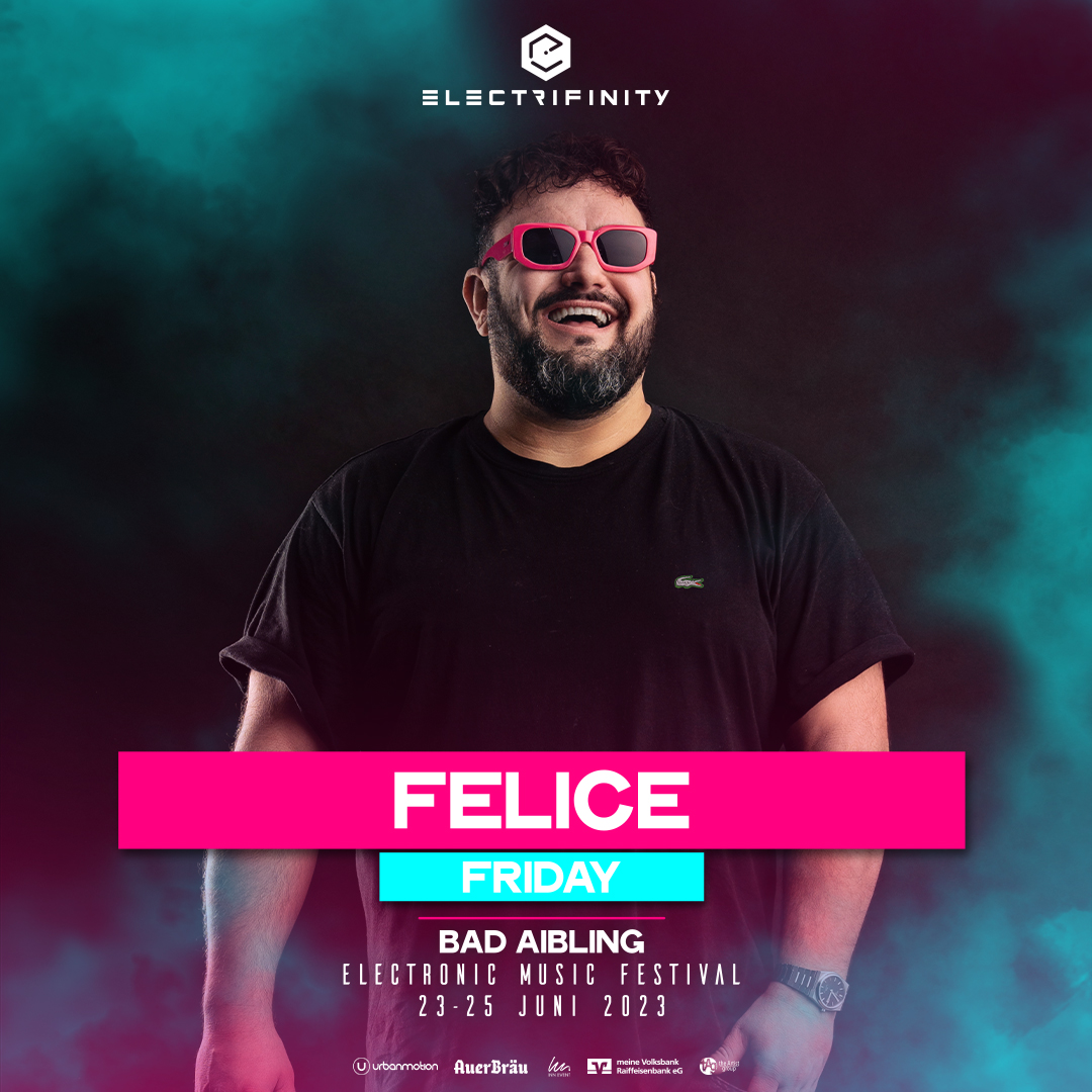 electrifinity's tweet photo. Boom Boom Boom! 🧨 Put your hands up for Electriclove Resident DJ @feliceofficial🤩 

📅 23. - 25. Juni 2023
📍 US Kaserne, 83043 Bad Aibling
🎛 30+ DJs auf 2 Stages
🎫 https://t.co/kdB6o0qlfd

#electrifinity #eff
🔜 #electrifinity2023 | https://t.co/HFX5TXCj12 https://t.co/9HwkvhS4BM