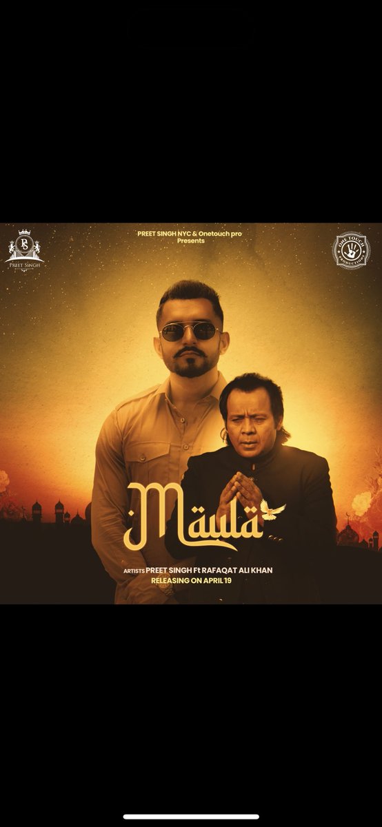 preetsinghnyc's tweet image. Releasing on April 19th 🙏 #Maula #PreetSingh #RafaqatAliKhan